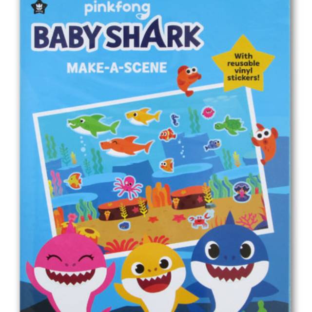 Pinkfong Baby Shark Make-A-Scene With Reusable Vinyl Stickers