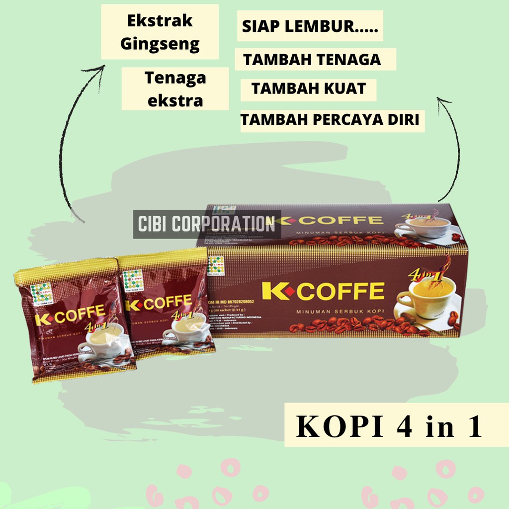 Kopi Stamina Pria Wanita Tahan Lama K-Coffee 4in1 Extract Ginseng