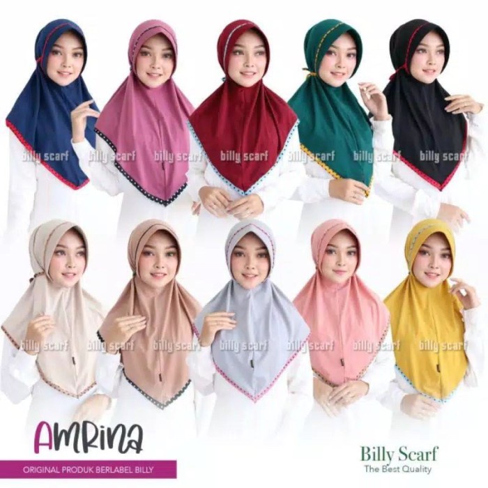 Jilbab Jersi Pet Alena Hijab Instan Bergo Monata List Polkadot // Jilbab Instan Jersey Inayah