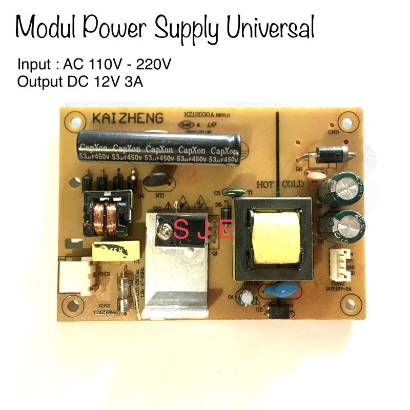 PSU DC 12V 3A Universal Modul Power Supply Adaptor Catu Daya KZ1230 TV Monitor Speaker Kipas Elektro