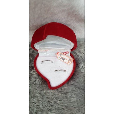 CC864M559M cincin keroncong isi 2 motif batik emas putih asli berat 0.850 no 10 d 1.6 kadar 70% 16k