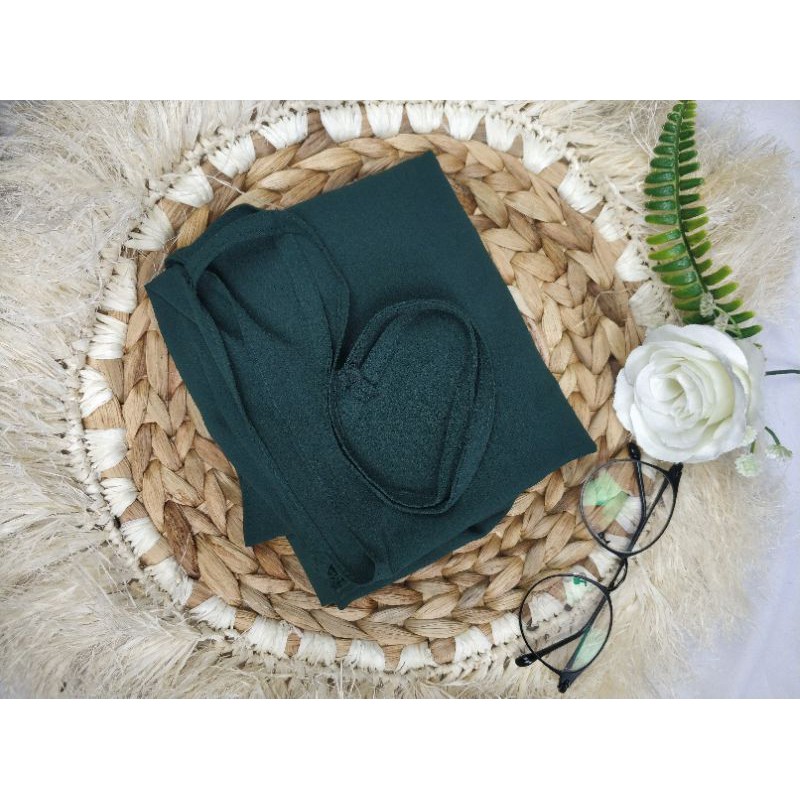 KHIMAR AZKIA SIMPLE TALI INSTAN/BERGO DIAMOND-Azkia hijau botol
