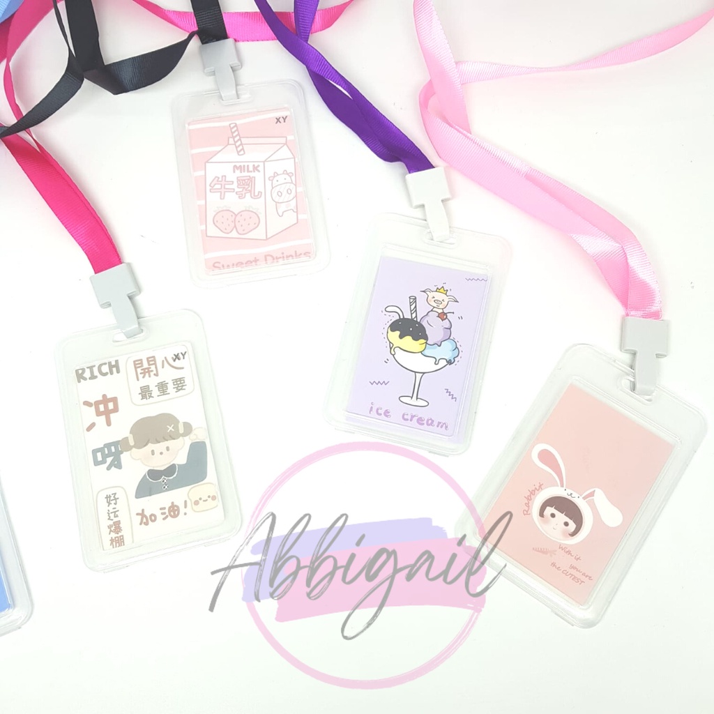 𝘈𝘉𝘎✰ ID Card Holder Gantungan Kartu nama / Name Tag / Tali Id Card Nama / Gantungan Kartu Akses Kartu Kerja Dengan Tali Strap 2cm 1230