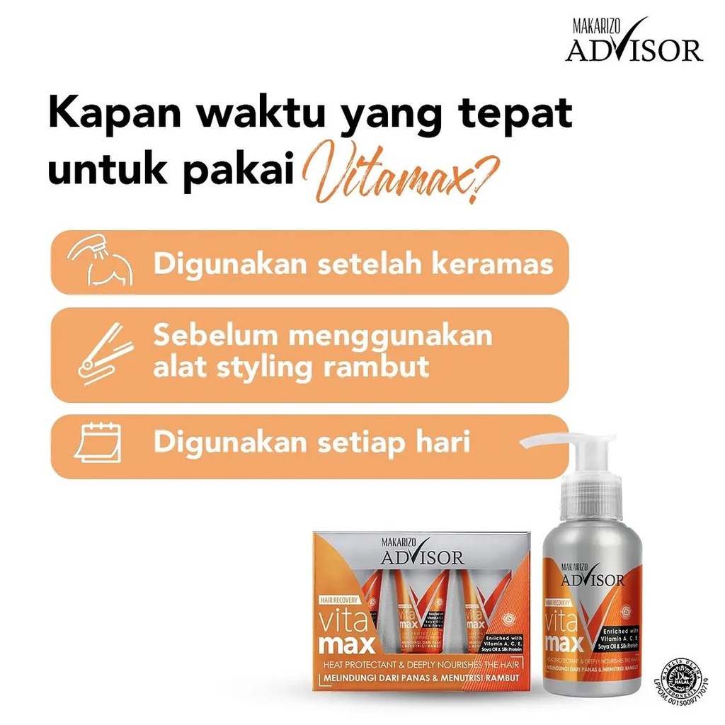 Ningrum - MAKARIZO Advisor Hair Recovery Vitamax 50 mL Vitamin Rambut Serum Rambut Hair Vitamin - 6310