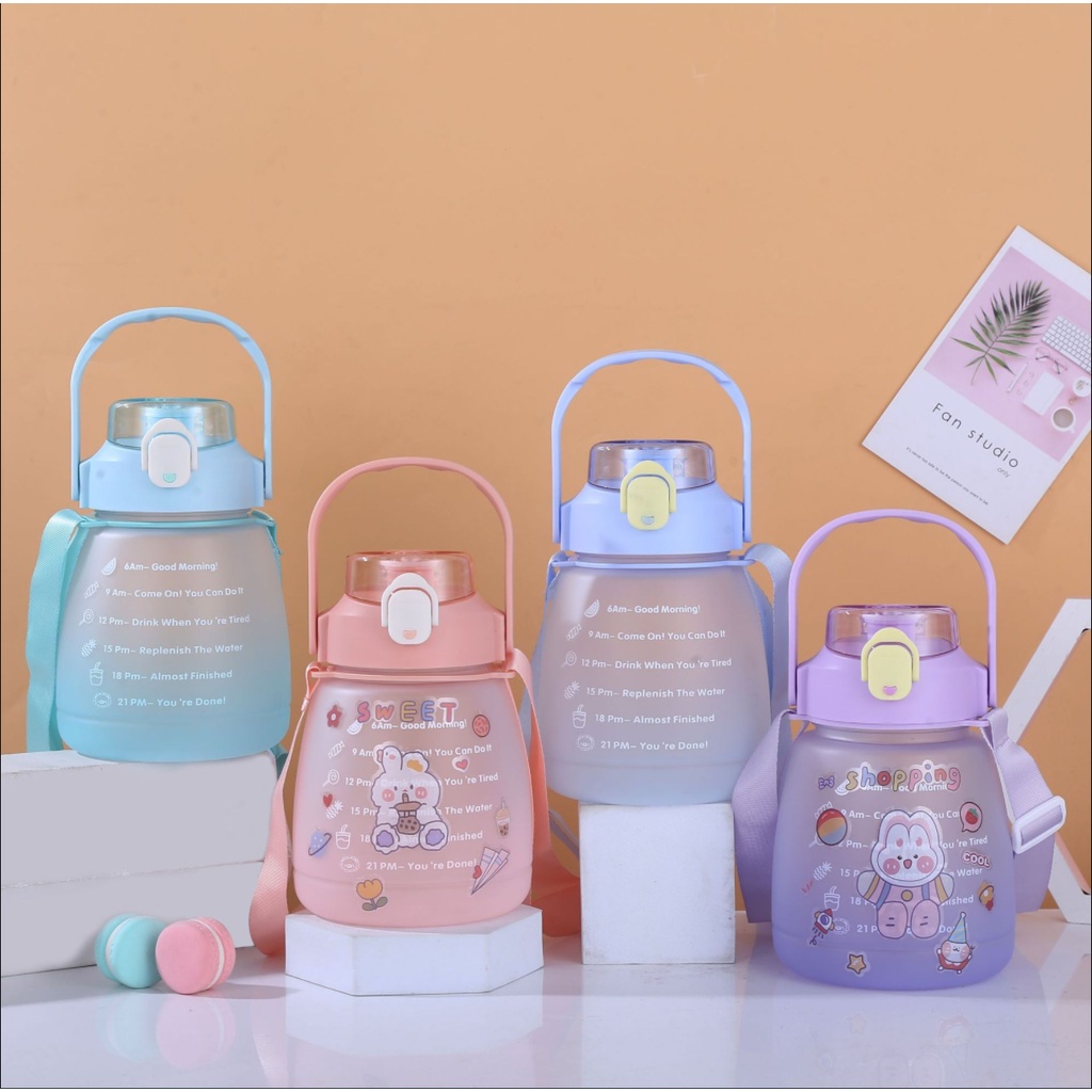 [TULALA SHOP] BOTOL MINUM VIRAL/BOTOL MINUM KOREA VIRAL 1.3 LITER 2.0 LITER VIRAL KAPASITAS 1300ML 1500ML MOTIVATOR PENANDA WAKTU/BOTOL DUDUKAN PONSEL MULTIFUNGSI/DILENGKAPI DENGAN STIKER