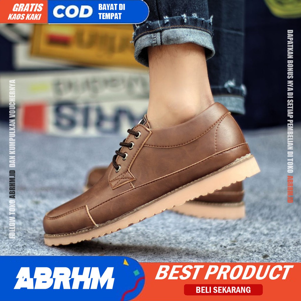 ABRHM X TARANTULA Sepatu Kasual Pria Sepatu Pria Casual Kulit Pu Sepatu Kerja Cowok/Cowo Ori Sepatu Semi Formal Kuliah Kondangan Gaya keren Kekinian Murah Terlaris