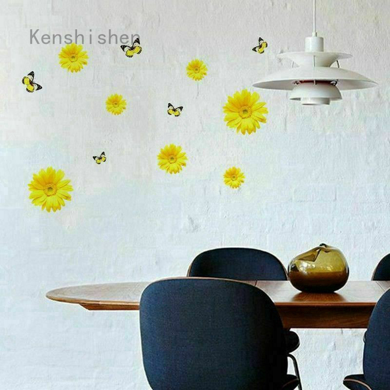 Kenshishen Ruiyim Stiker Dinding Decal Desain Bunga Daisy Kenshishen Ruiyim Stiker Dinding Decal Desain Bunga Daisy