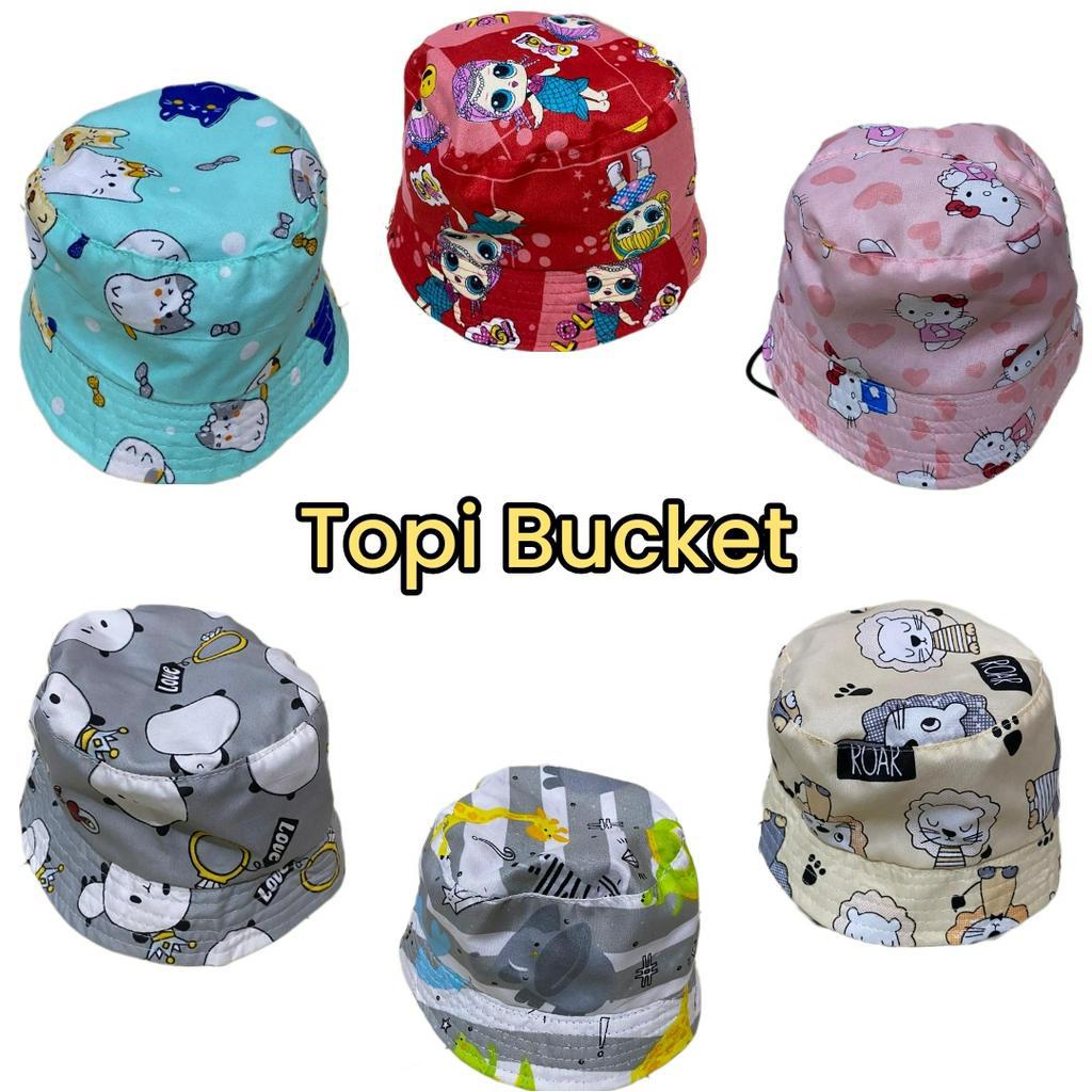 Topi Bucket Anak Motif Karakter / Topi Bucket Anak Prempuan / Topi Bucket Anak Laki - Laki