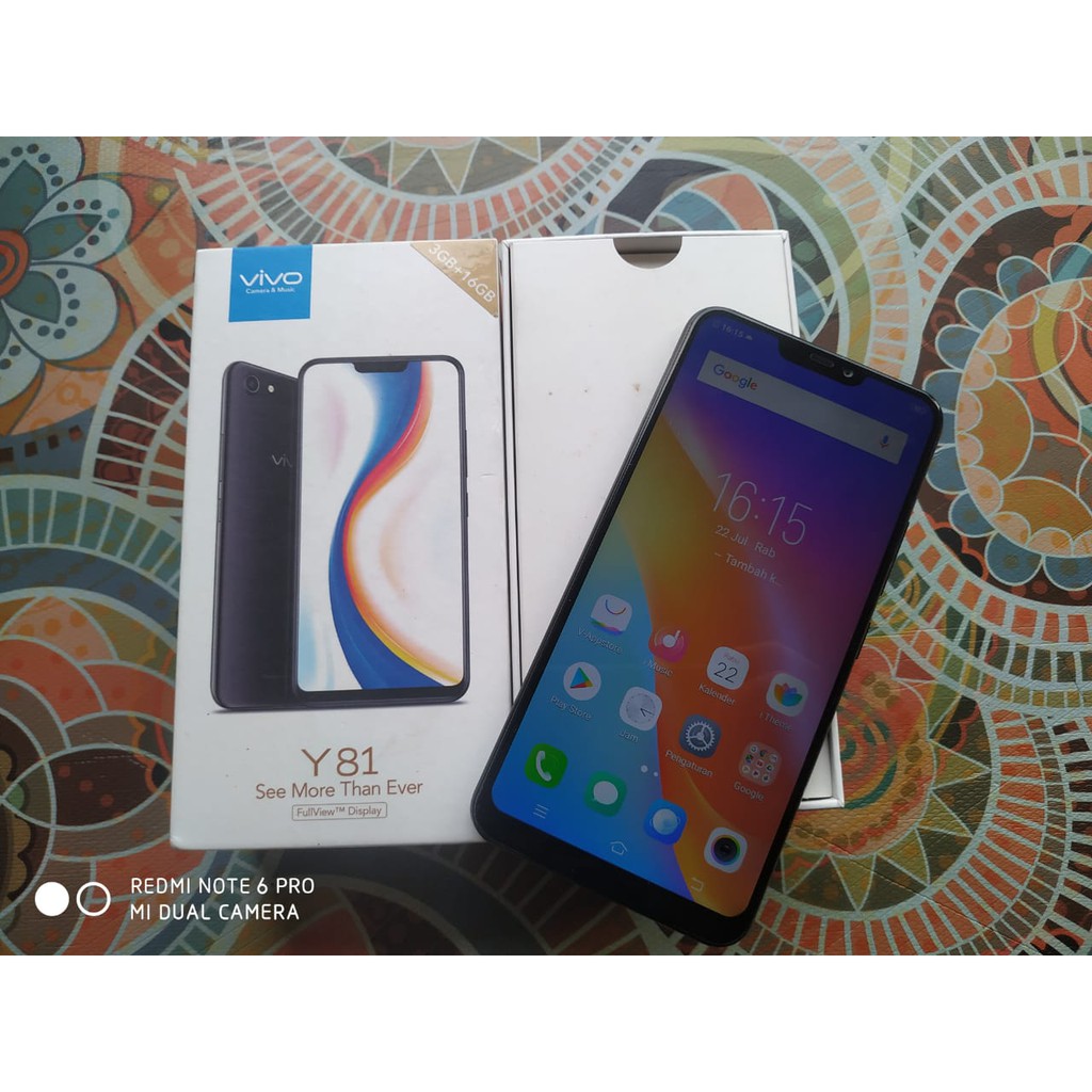 HANDPHONE HP VIVO Y81 3/16GB FULLSET SECOND SEKEN BEKAS MURAH