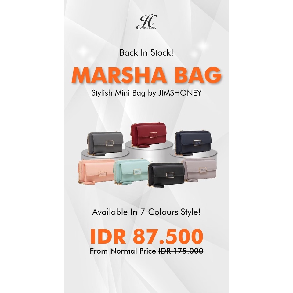 TAS SELEMPANG WANITA SLING BAG MARSHA MINI BAG ORIGINAL BY JIMSHONEY