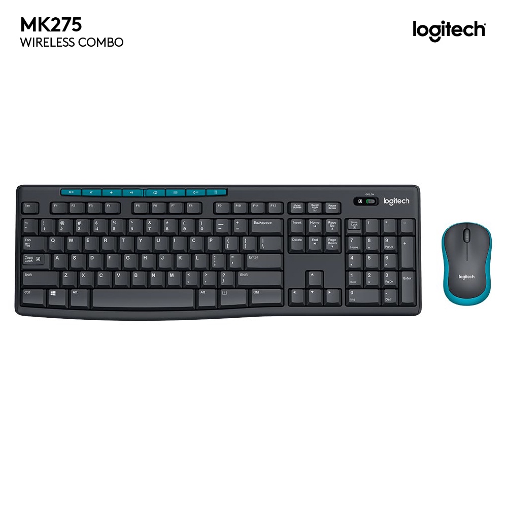 Logitech MK275 Combo Keyboard dan Mouse Wireless dengan Tombol Multimedia