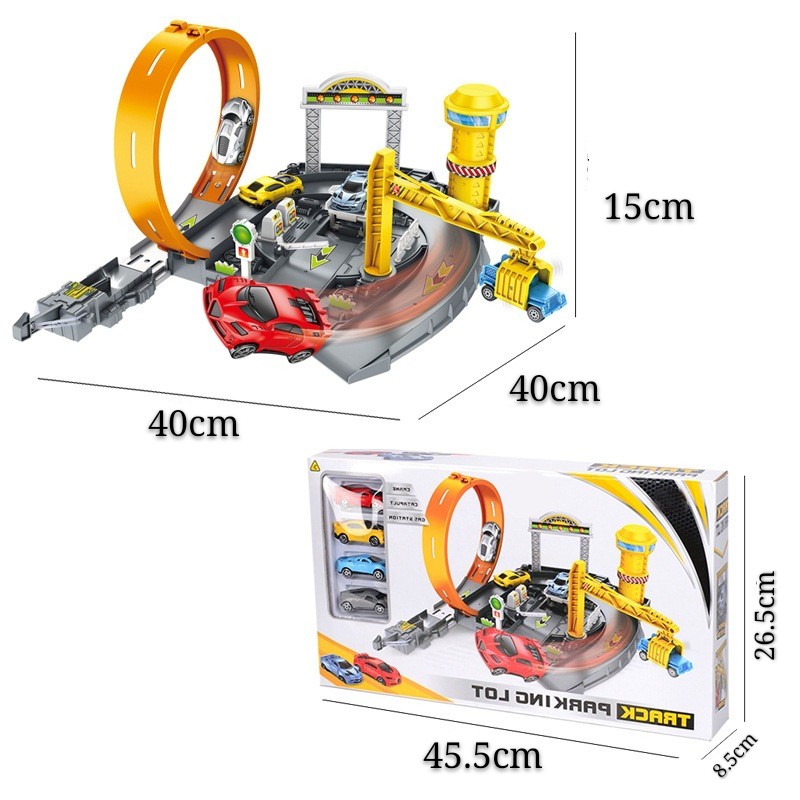 [FUNNY]Mainan Anak Mobil Track Racing Dan Kontruksi Set Dock Tempat Reparasi