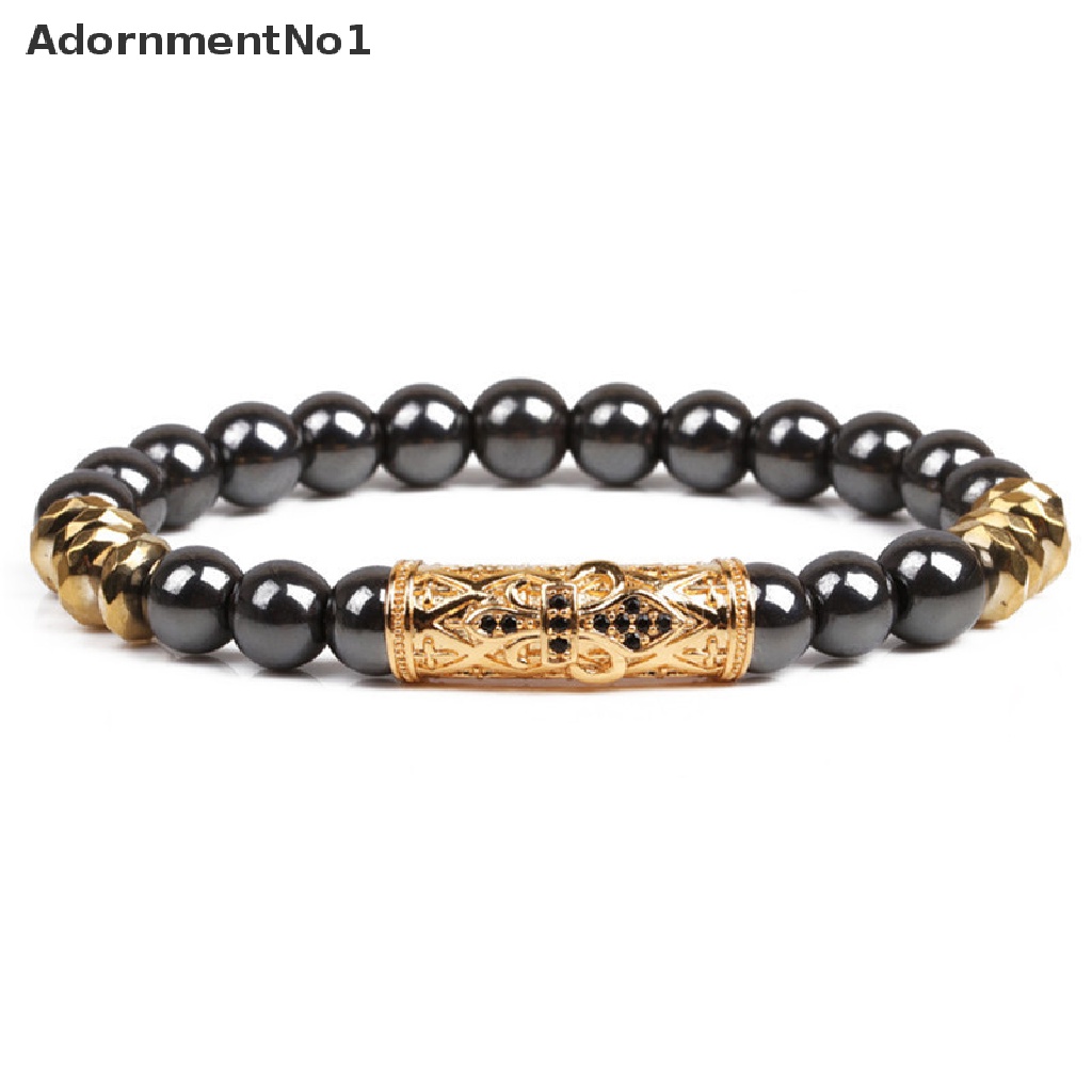 (AdornmentNo1) Gelang Tangan Batu Hematite Magnetik Untuk Terapi Kesehatan