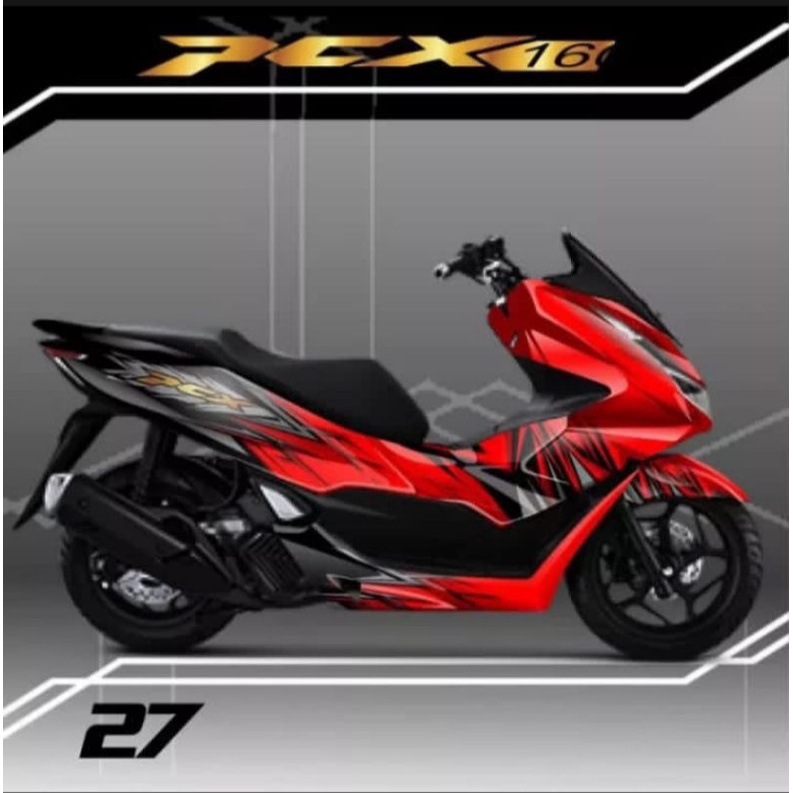 seticker variasi decal full body honda pcx 160 merah 1