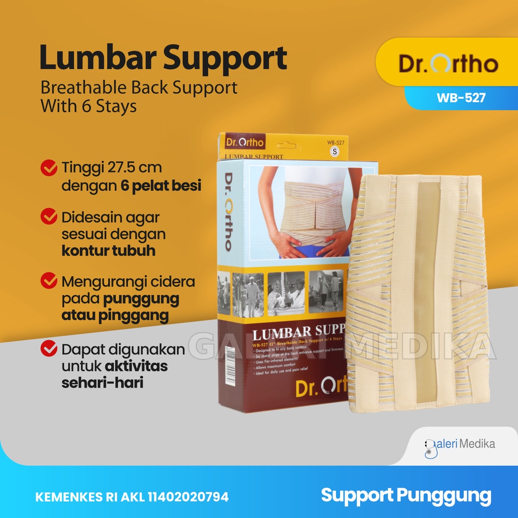 Korset Lumbar Support DR. ORTHO WB-527 Korset Terapi Punggung