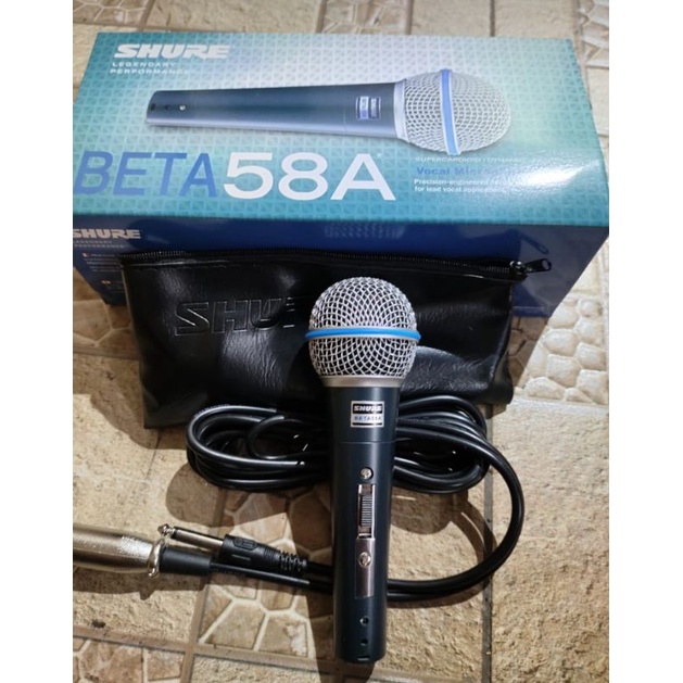 Jual MIC SHURE BETA 58A MIC/MIK/MICROPHONE/MICROPHONE KABEL 58A suara