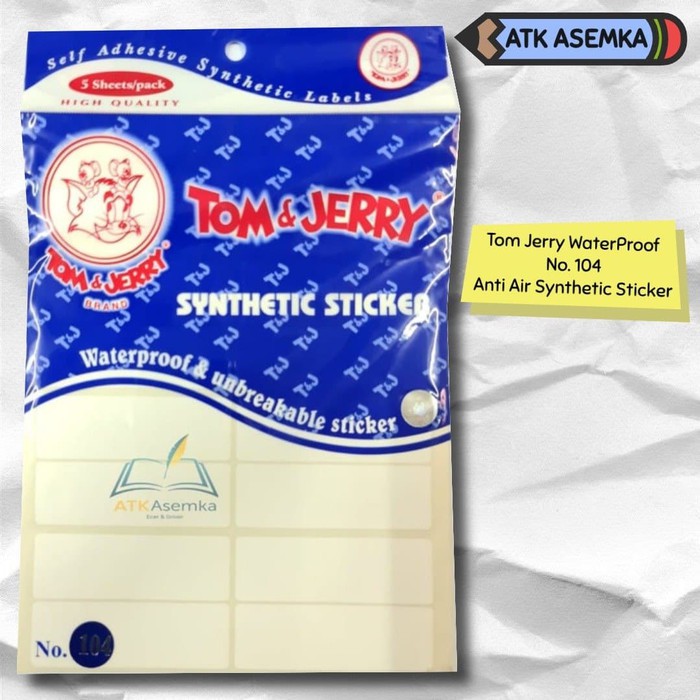 

Tom Jerry Waterproof 104 Anti Air Synthetic Sticker Atk