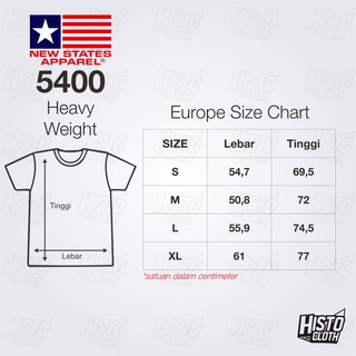  Kaos Polos NSA  Heavyweight 5400 New States Apparel Heavy 