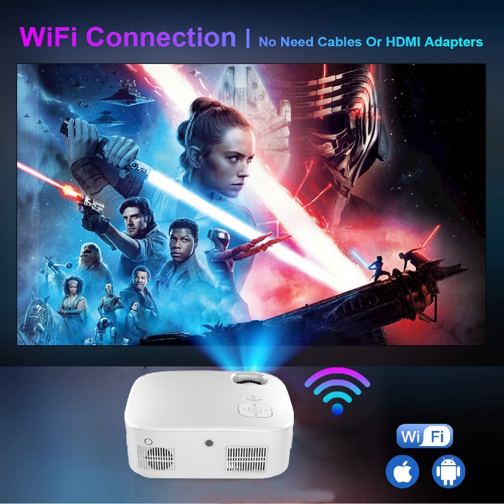 CHEERLUX C55 WIFI - Proyektor 3800 Lumens - Support Wireless Mirroring dan Electronic Keystone - Alternatif CHEERLUX CL770 dan Versi Terbaru dari CHEERLUX C50 WiFi