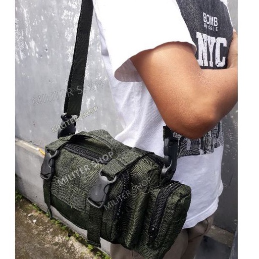 Tas Polos Hijau Tas Selempang TNI POLRI Tas samping