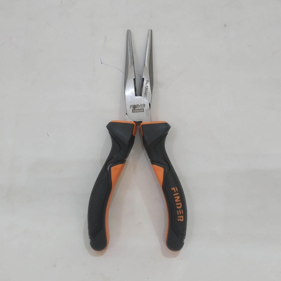 Tang jepit ujung rata kombinasi diagonal potong lancip long nose pliers 6 inch 6&quot; gagang karet premium finder