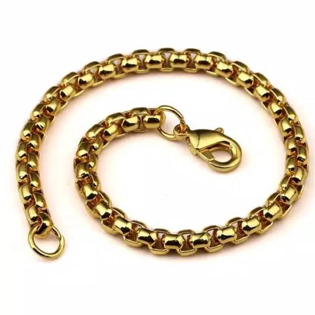 Gelang Rantai Gold Titanium Pria Wanita