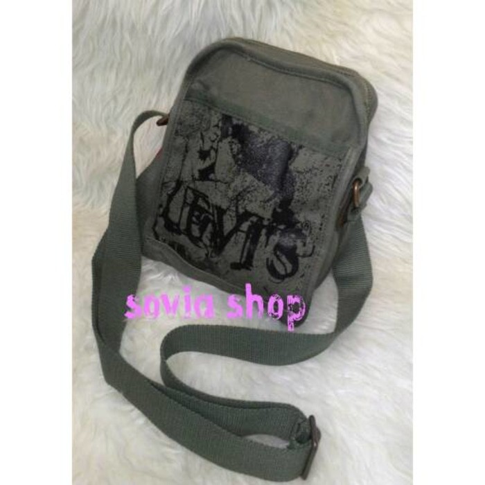 TAS SELEMPANG KANVAS MINI HIJAU ARMY