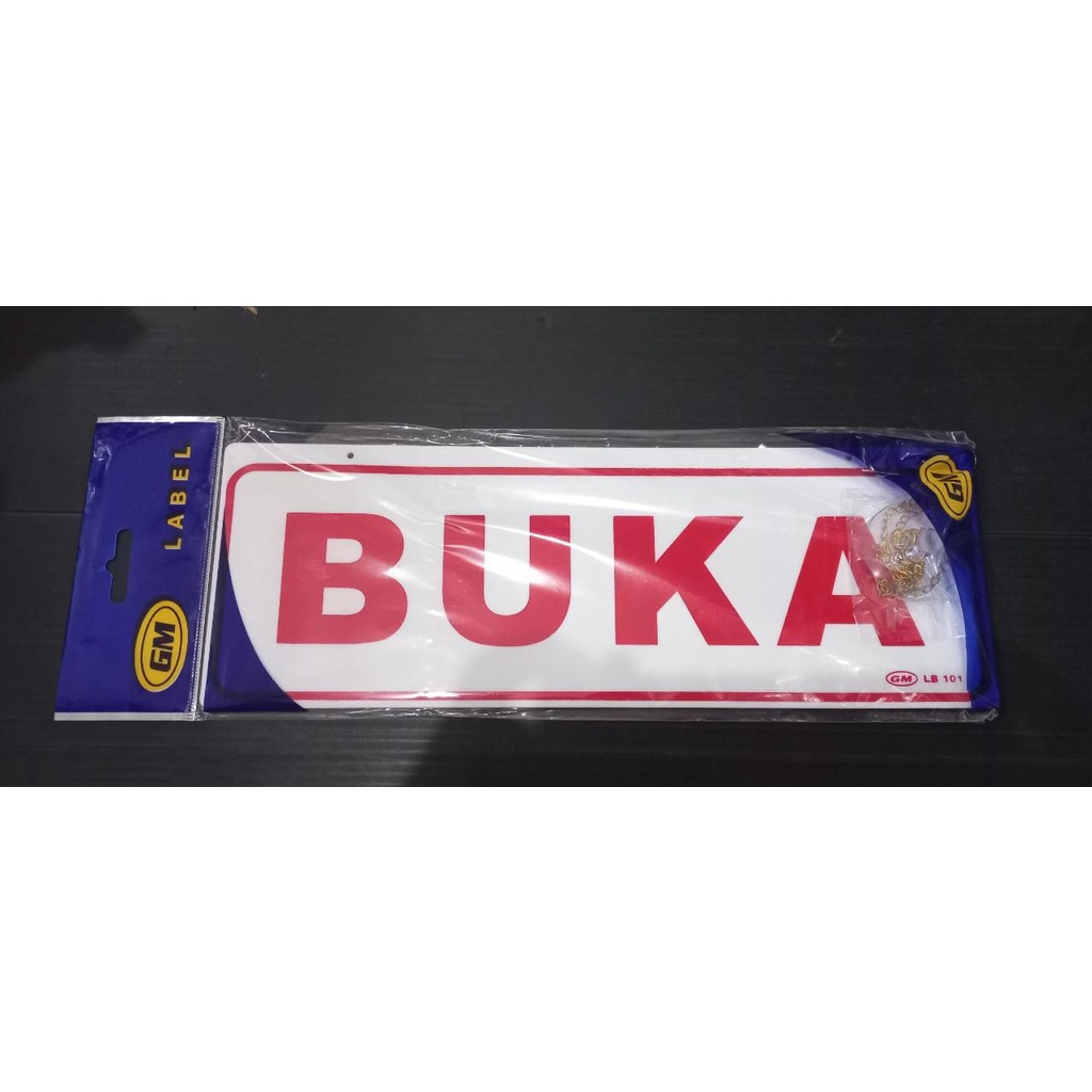 

Label GM BUKA & TUTUP LB 101 (BolakBalik) uk 30x10 cm/Label uk 30x10 cm / Label Plastik GM