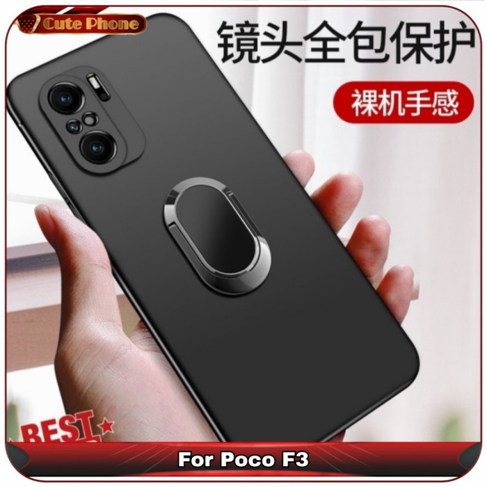 Casing Soft Case Xiaomi Poco F3 F 3 Super Slim Manetic i Ring Case