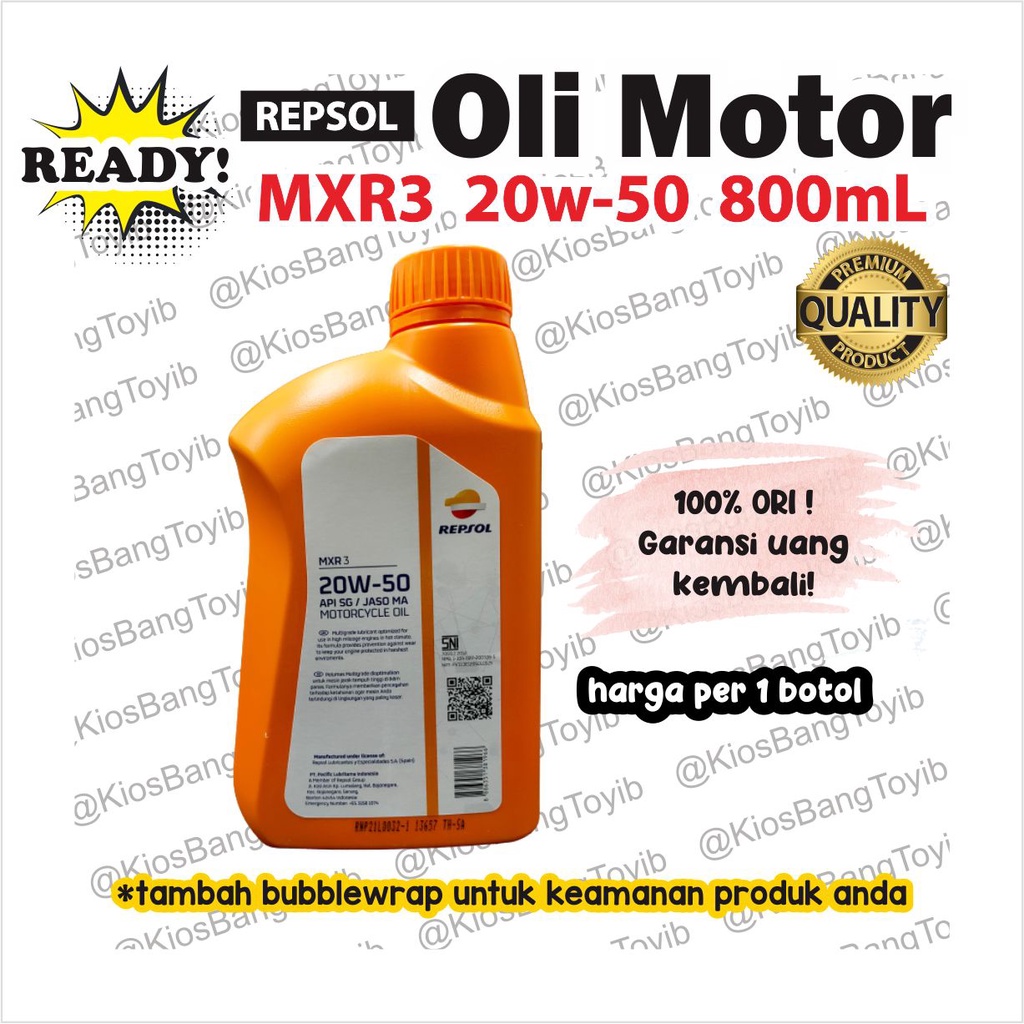 Oli Mesin Motor REPSOL MXR3 20W-50 800mL (100% ORI)