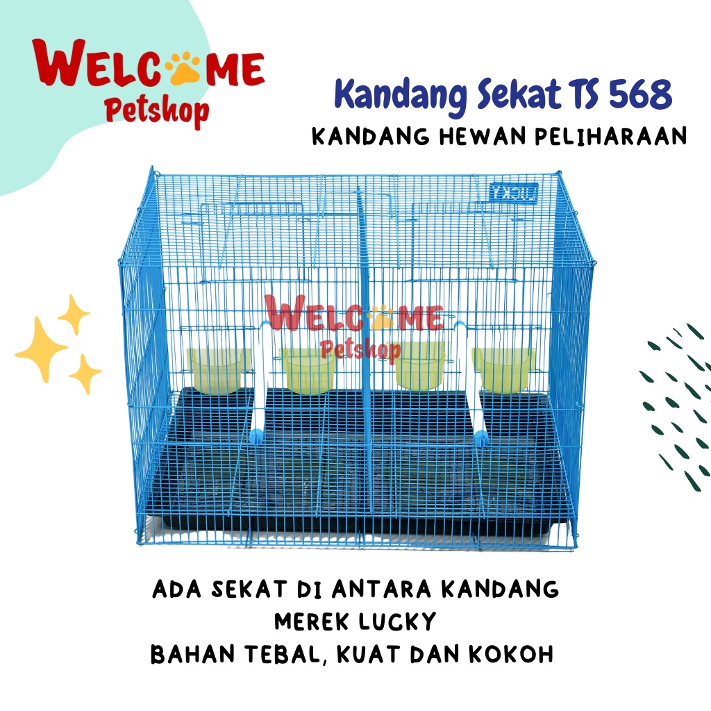 Kandang Sekat TS 568 LUCKY 60x44x50CM Burung Marmut Sugar Glider Hewan