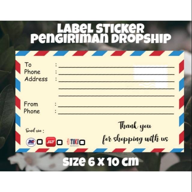 

Sticker label pengiriman tema mail