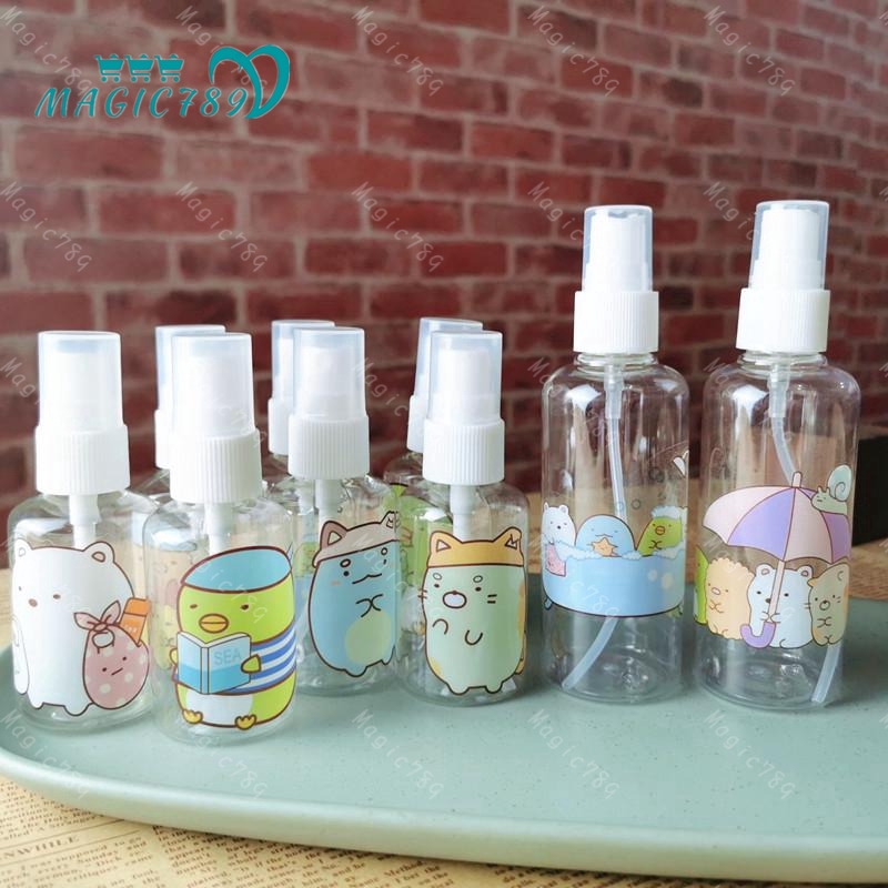 Magic789 Botol Spray Kosong Portable Bahan Plastik Ukuran 50/100ml Untuk Travel