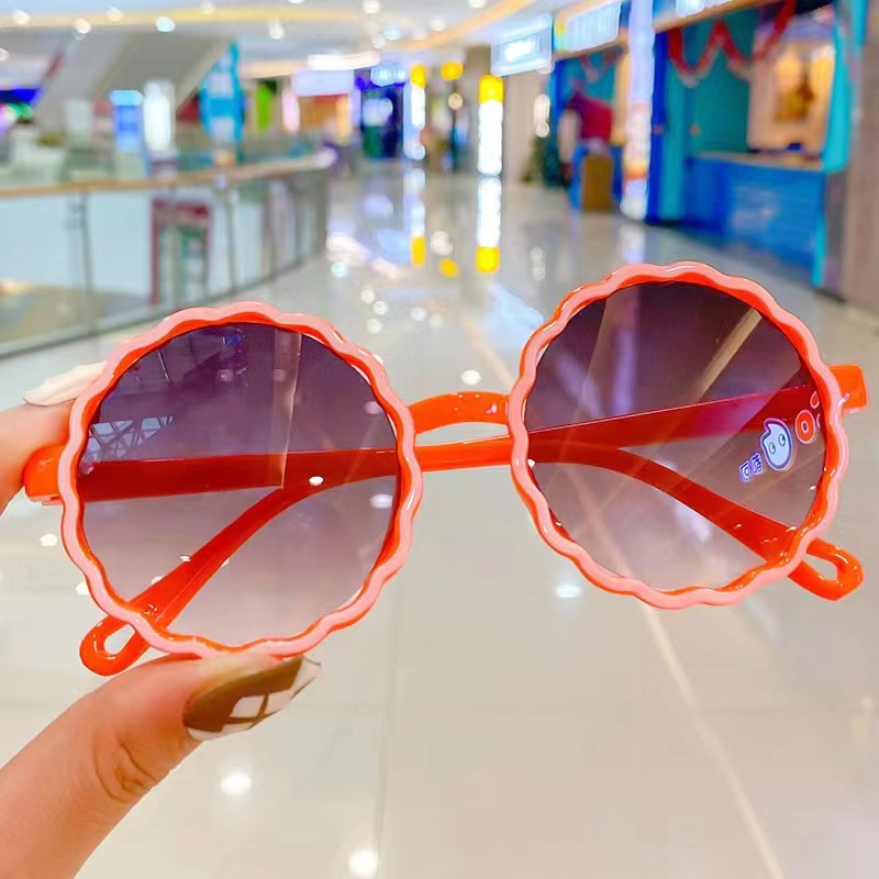 (Rowling)Kacamata Anak New Trend/Fashion Anak Terbaru Bulat Kacamata Hitam Motif  UV protection High Quality Import Kacamata Fashion-ka-214 Oren