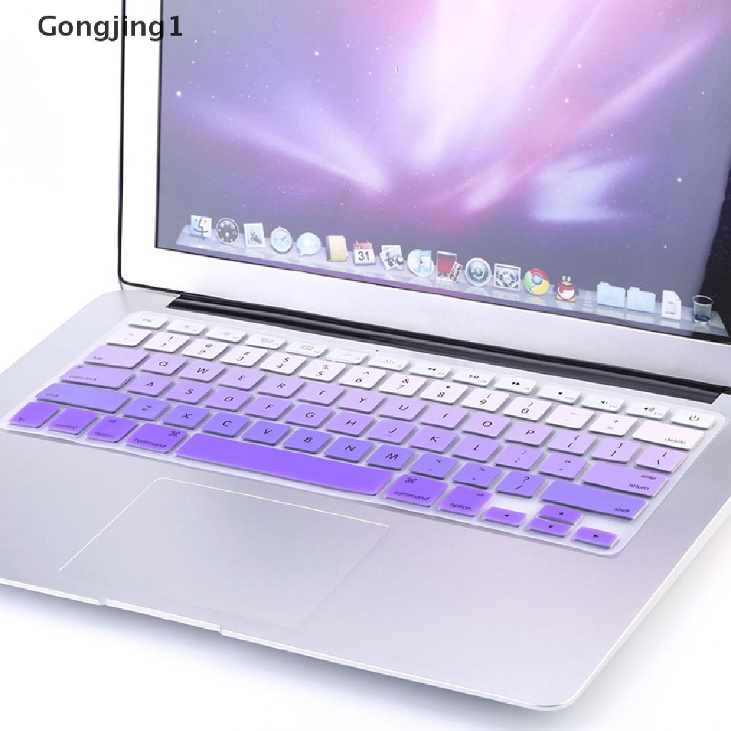 Gongjing1 Skin Silikon Pelindung Keyboard Warna Pelangi Untuk iMac Macbook Pro 13 &quot;15&quot;