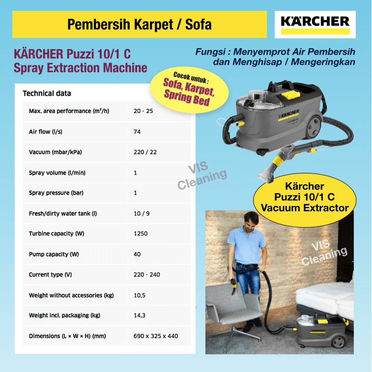 Spray Extraction Cleaner Karcher Puzzi 10/1 (Vacuum Extractor)