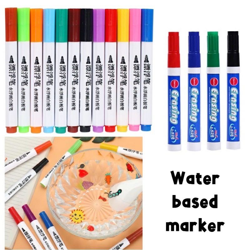 Spidol Apung Ajaib 8 dan 12 warna Floating Magic Marker Pen White Board Spidol Mengapung di Air Water Based Mainan Edukasi Anak Unik Viral