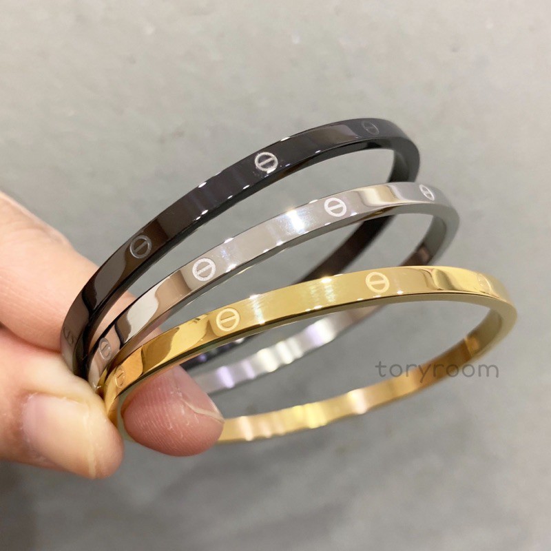 Gelang set 3pcs Cartir titanium stainless 3 warna ada hitam