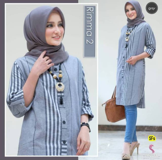 RIMMA TUNIK / TUNIK SALUR / TUNIK MOTIF SALUR MURAH / KEMEJA WANITA MURAH