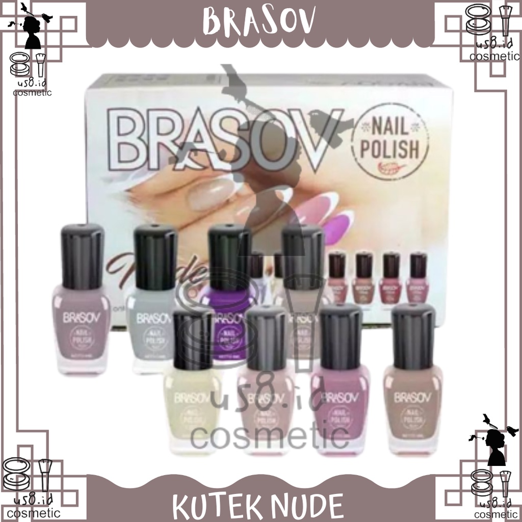 BRASOV (✔️BPOM) Kutek Nude 8mL | BRASOV Kutek Cat Kuku Nude 8 ML BPOM Nail Polish Kutex Kuteks XX-CT