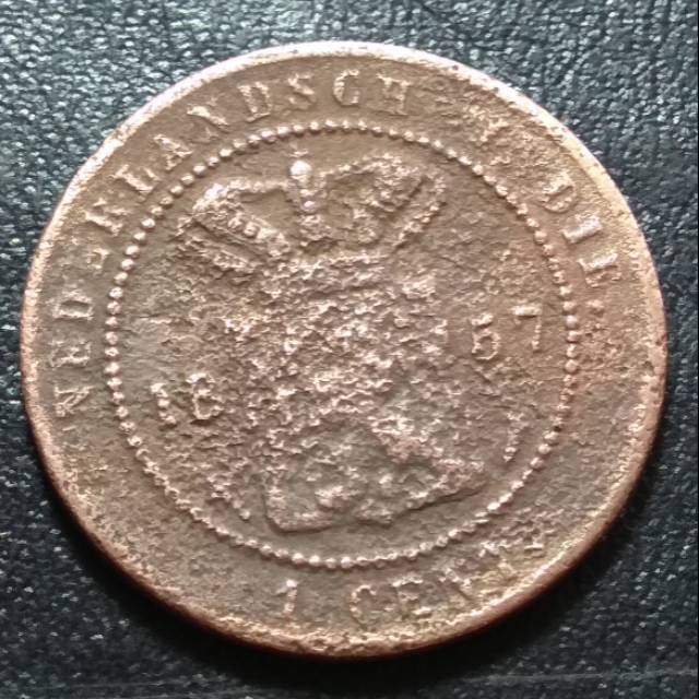 #32 Uang Kuno 1 Cent Nederland Indie Tahun 1857