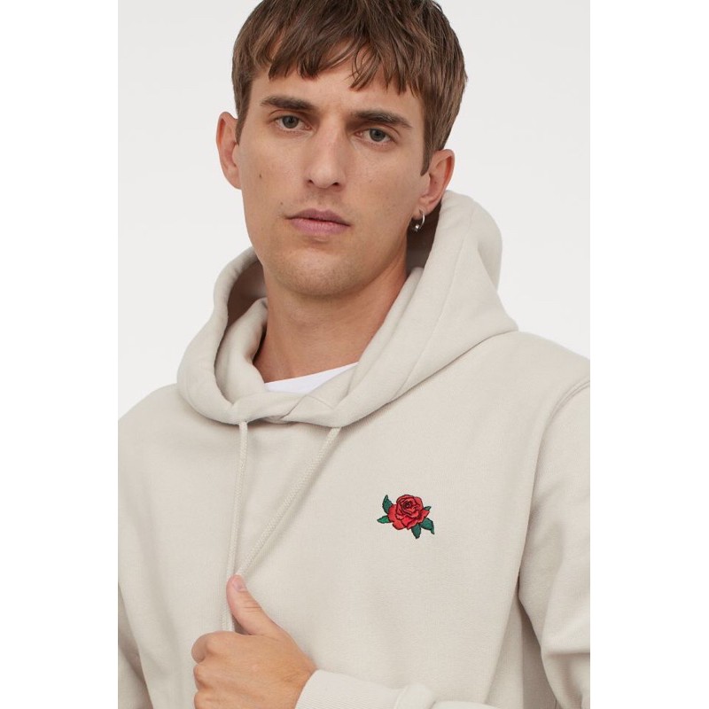 Hoodie HM Rose Bordir Cream