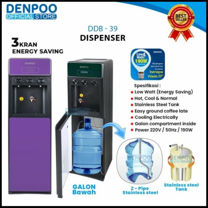 Denpoo Dispenser Ddb39 Galon Bawah - Low Watt / Denpoo Ddb 39