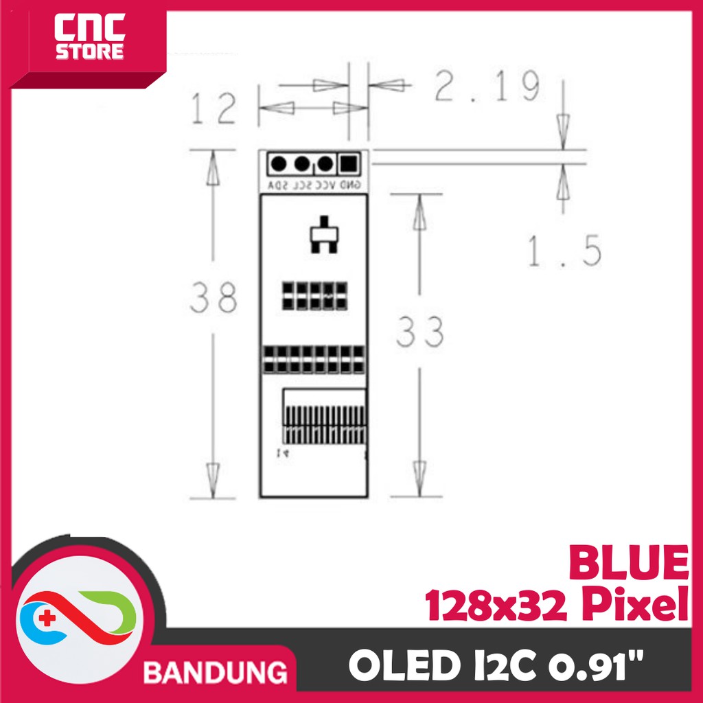 OLED DISPLAY 0.91&quot; INCH 128X32 LCD SCREEN BLUE