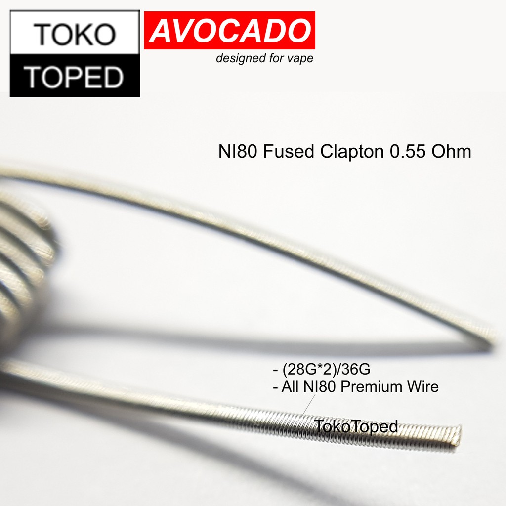 Authentic Avocado FUSED CLAPTON Ni80 Coil 0.55 ohm | nichrome 80 kawat wire vape