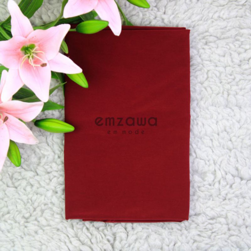 hijab bergo hijab maryam premium hijab tali hijab bahan  jersey korea nayarascarf emzawa-Maroon