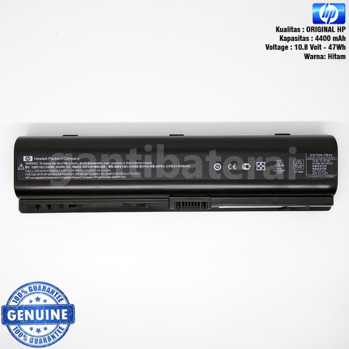 Baterai batre battery batu laptop ORI Compaq Presario  COMPAQ Presario A900, C700, F500, F700, V3000, V3100, V3500, V3600, V3700, V6000, V6100, V6200, V6300, V6400, V6500, V6500z, V6600, V6700, DV2000, DV6000 Series HSTNN-IB32, HSTNN-IB42, HSTNN-LB311