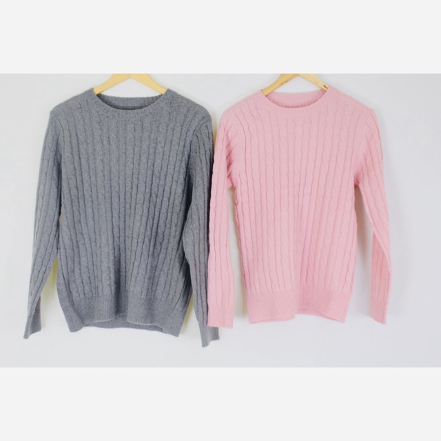 Sweater Rajut Wool Import Musim Dingin Basic knitwear winter