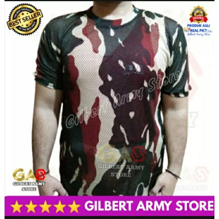 GILBERT ARMY STORE Kaos Loreng Jaring Malvinas Tni  Kaos Pria Army  Daleman loreng  Grosir Murah