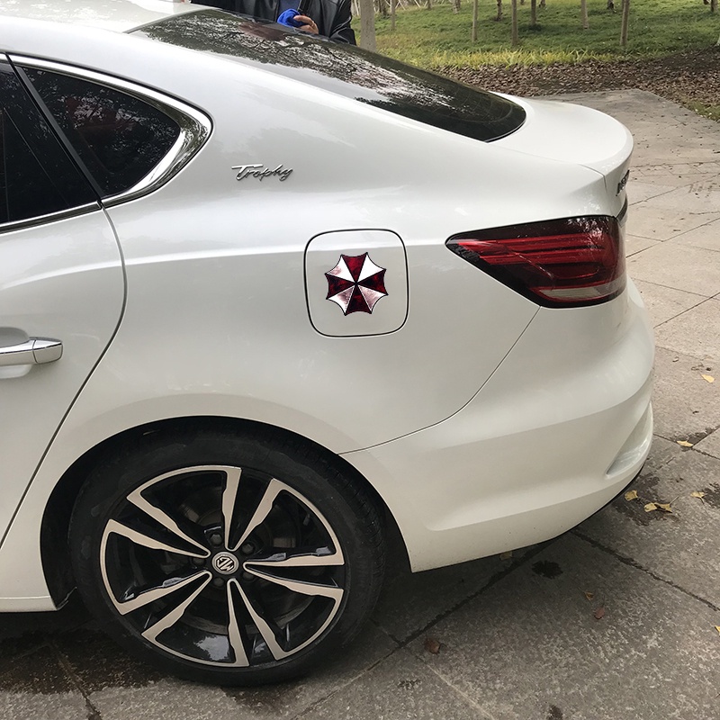 1pc Stiker Reflektif Motif Umbrella Corporation Resident Evil Ukuran A4 Untuk Dekorasi Motor / Mobil / Sepeda / Helm